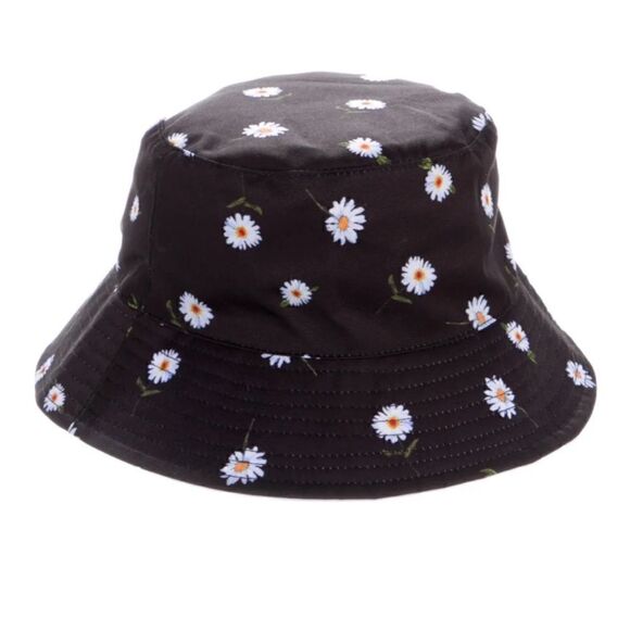 Alice + Olivia X Stacey Bendet NEW Black Reversible Sunflower Bucket Hat - Picture 3 of 12